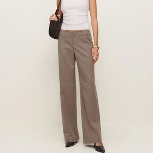 Reformation Vida Low Rise Pant in Cremini Stripe
